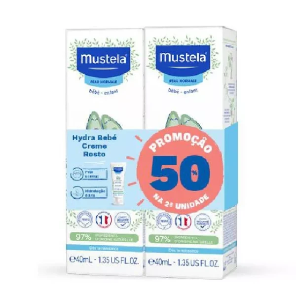 6955559-Mustela Bebé Hydra Bébé Creme de Rosto Desconto 50 2 Embalagem.webp